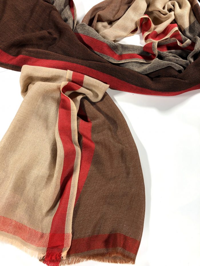 Brown Classic Plaid Wool & Silk Scarf