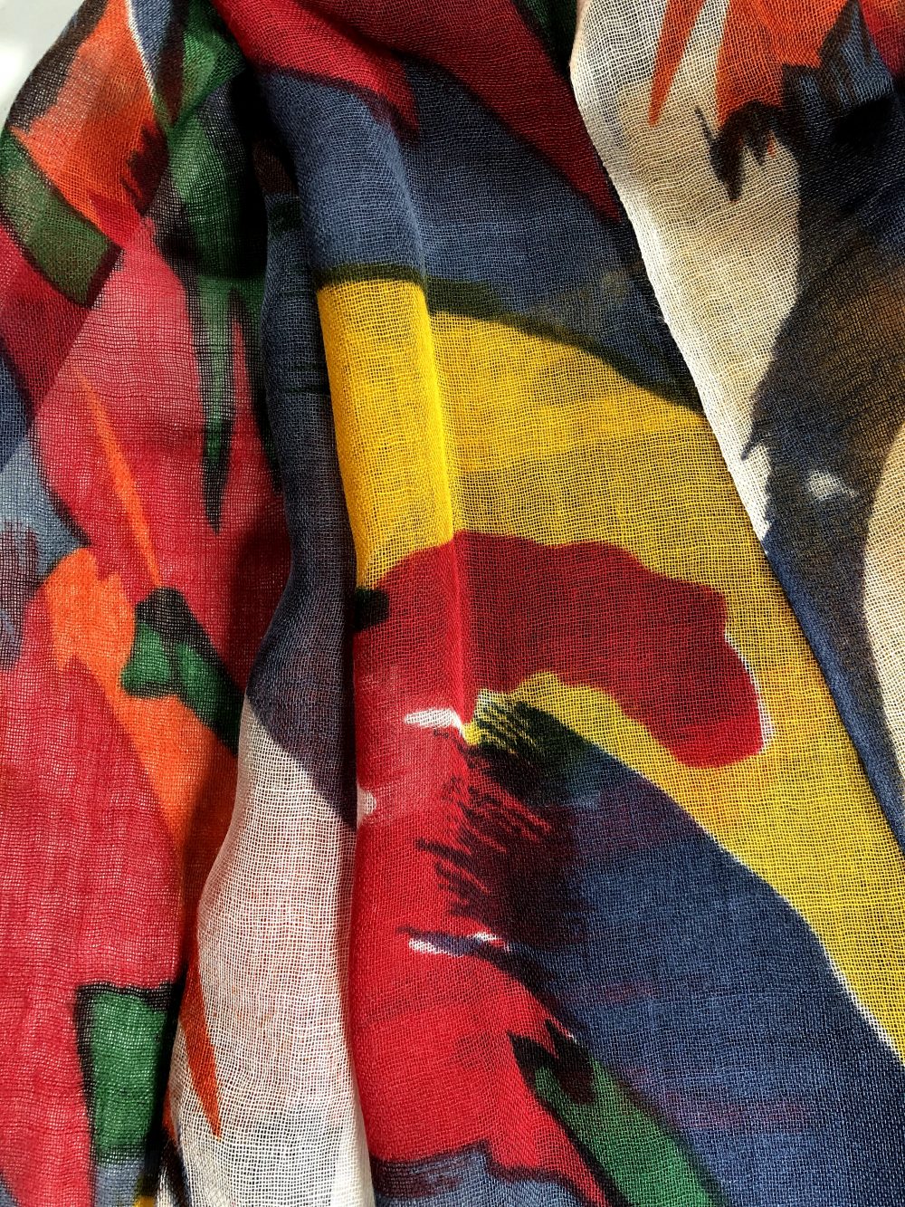 Hand Painted Red & Gray Watercolor Scarf