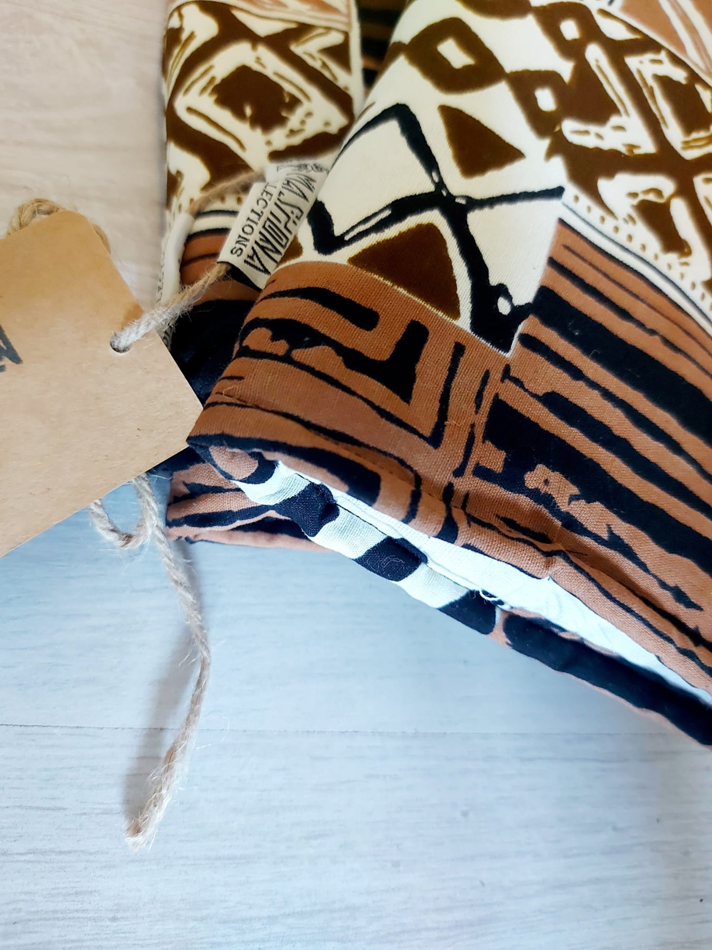 Set of 2 Oven Gloves Handmade "Mudcloth" Bogolan Print Inspired