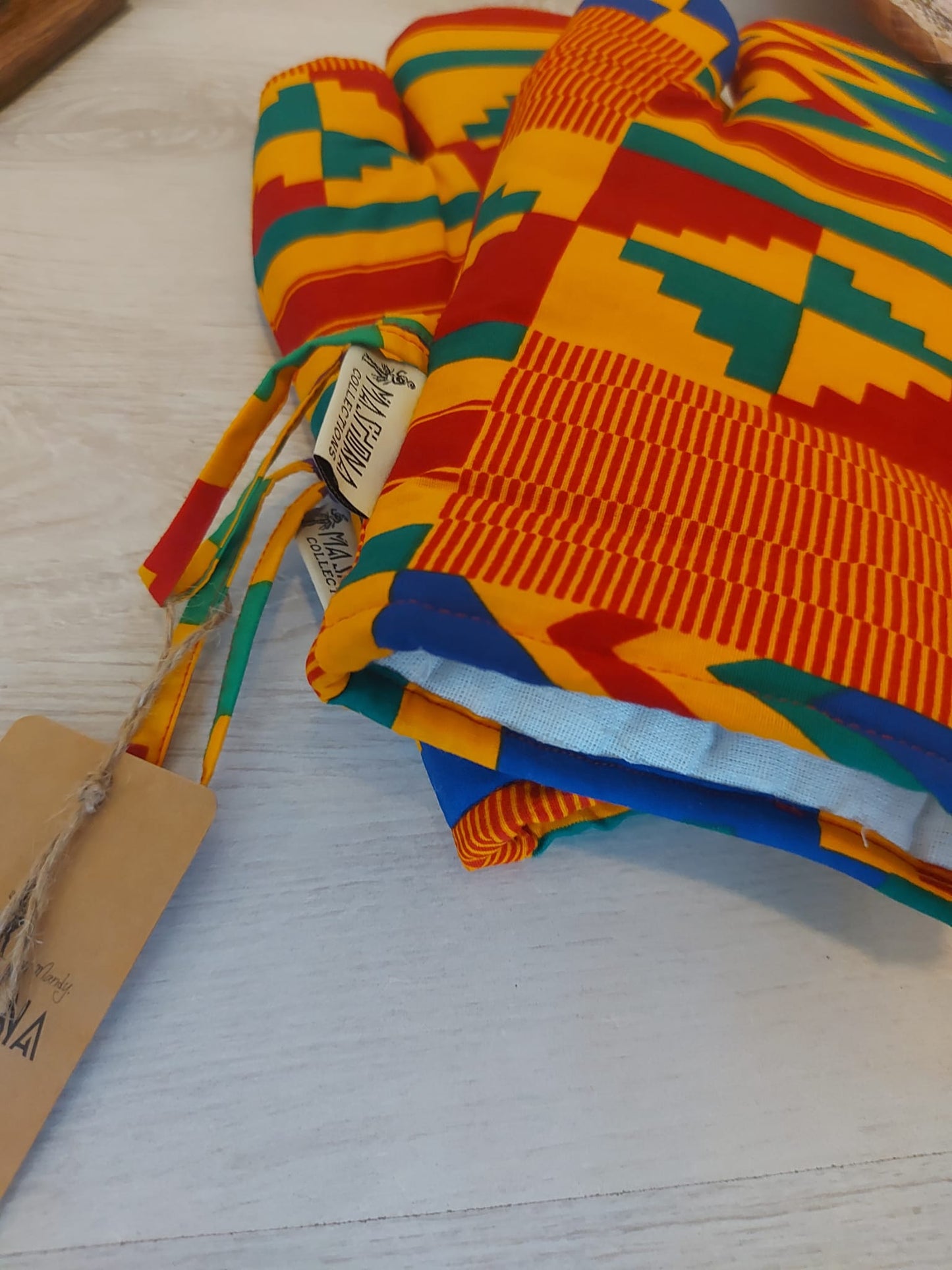 Set of 2 Oven Gloves Handmade "Mudcloth" Bogolan Print Inspired