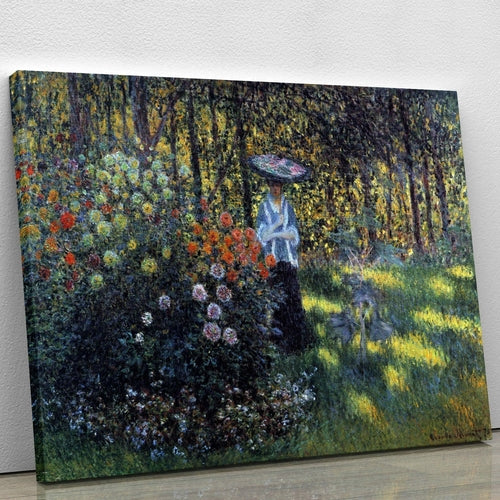 Woman with a parasol in the garden of Argenteuil by Monet Canvas Print