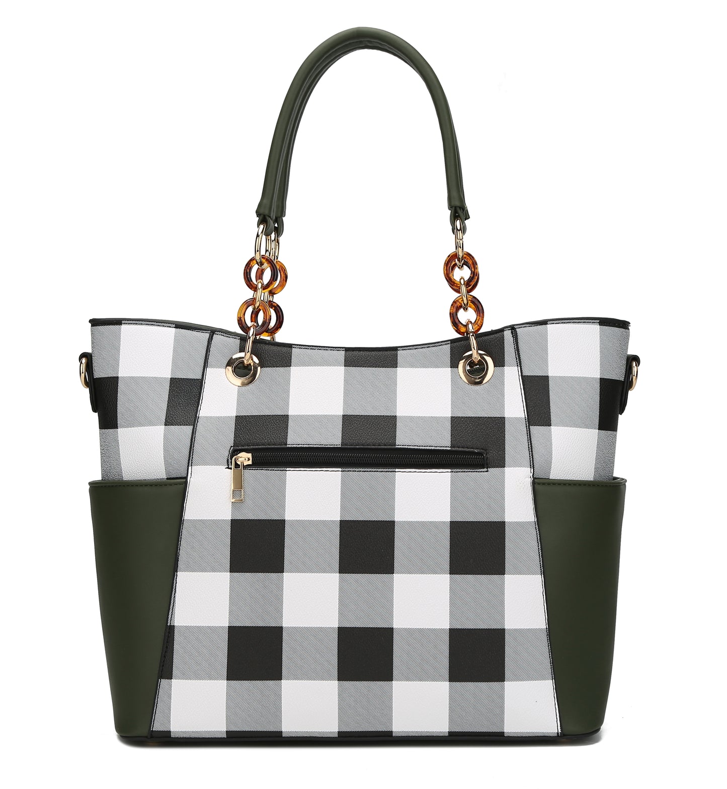 MKF Collection Mariely Checker Tote Handbag & Wallet Set by Mia K