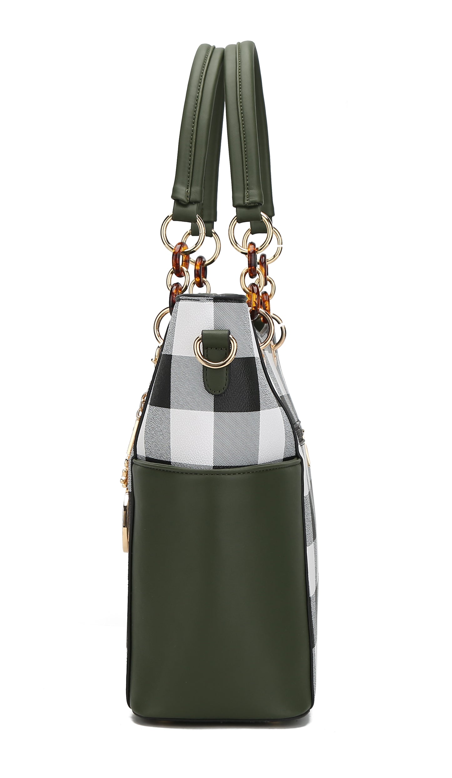 MKF Collection Mariely Checker Tote Handbag & Wallet Set by Mia K