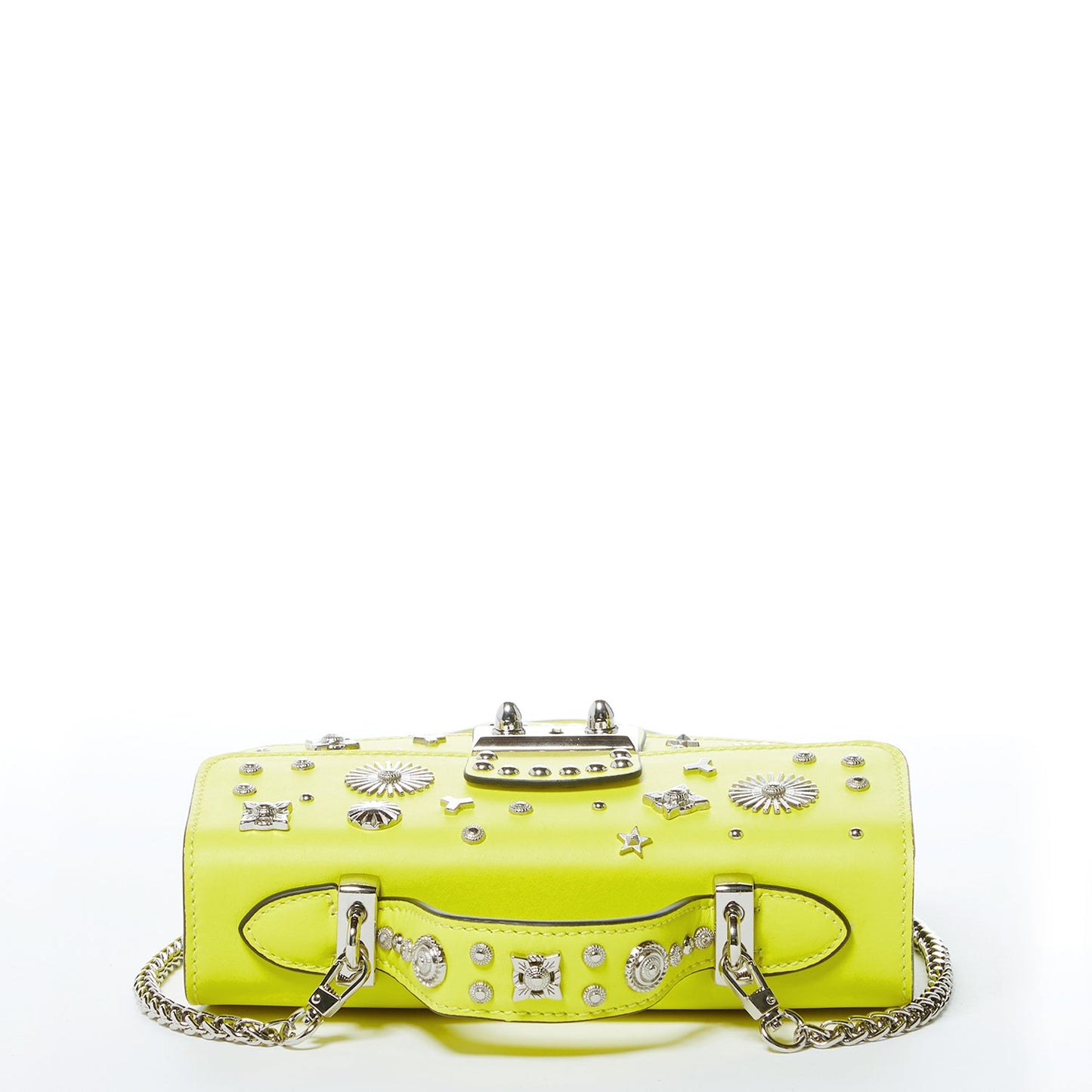 SUSU Bright Yellow Purse Studded Leather Crossbody Bag