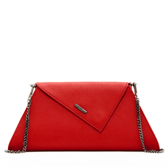 SUSU Red Clutch Bag Leather Clutch Purse Crossbody Evening Purse