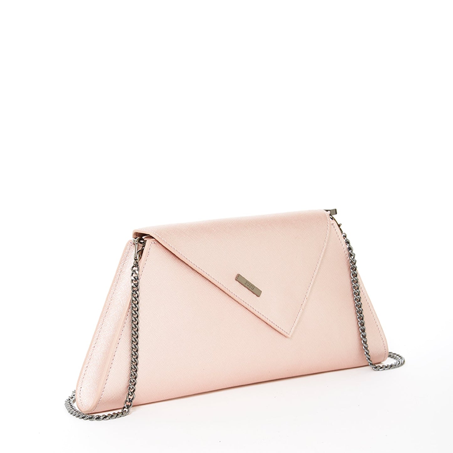 SUSU Rose Gold Metallic Leather Clutch Bag Unique Evening Purse