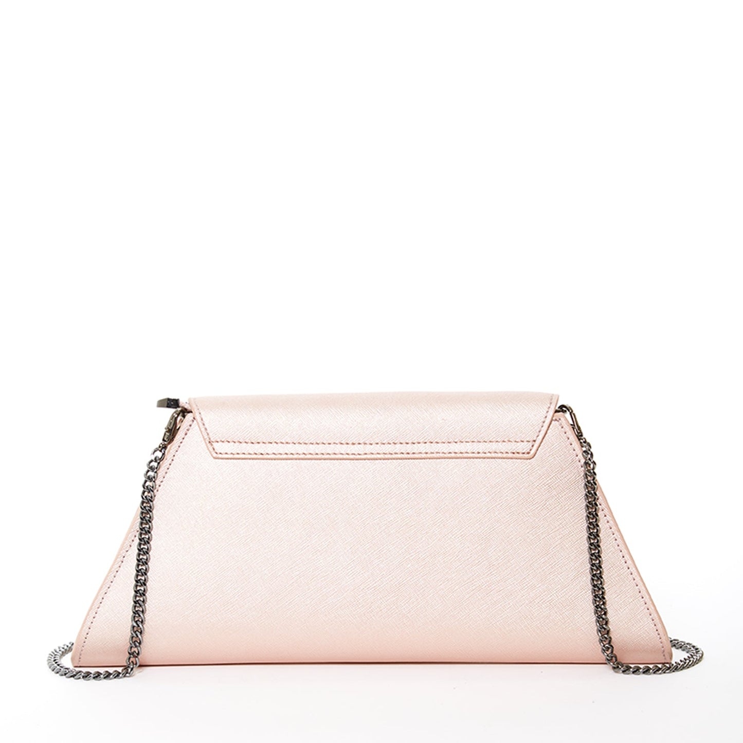 SUSU Rose Gold Metallic Leather Clutch Bag Unique Evening Purse