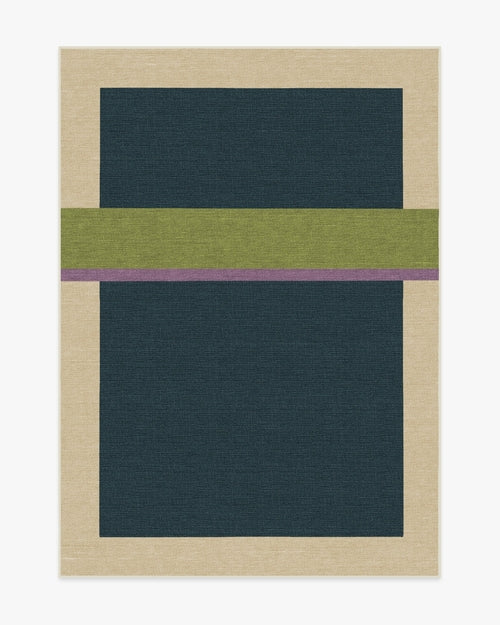 Architectural Digest Breakout Teal & Chartreuse Tufted Rug