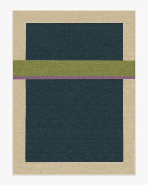 Architectural Digest Breakout Teal & Chartreuse Tufted Rug