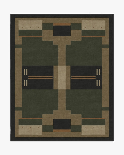 Architectural Digest Monolith Olive Green Tufted Rug