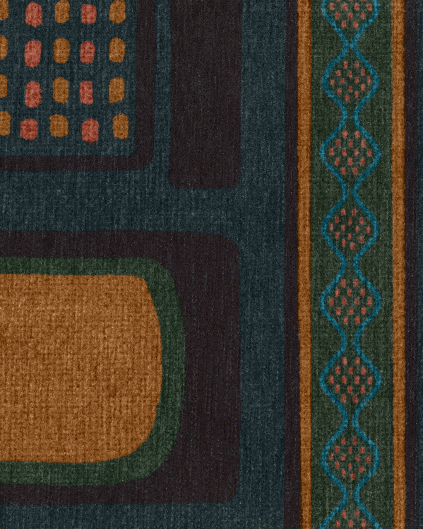 Architectural Digest Nerissa Teal & Gold Tufted Rug
