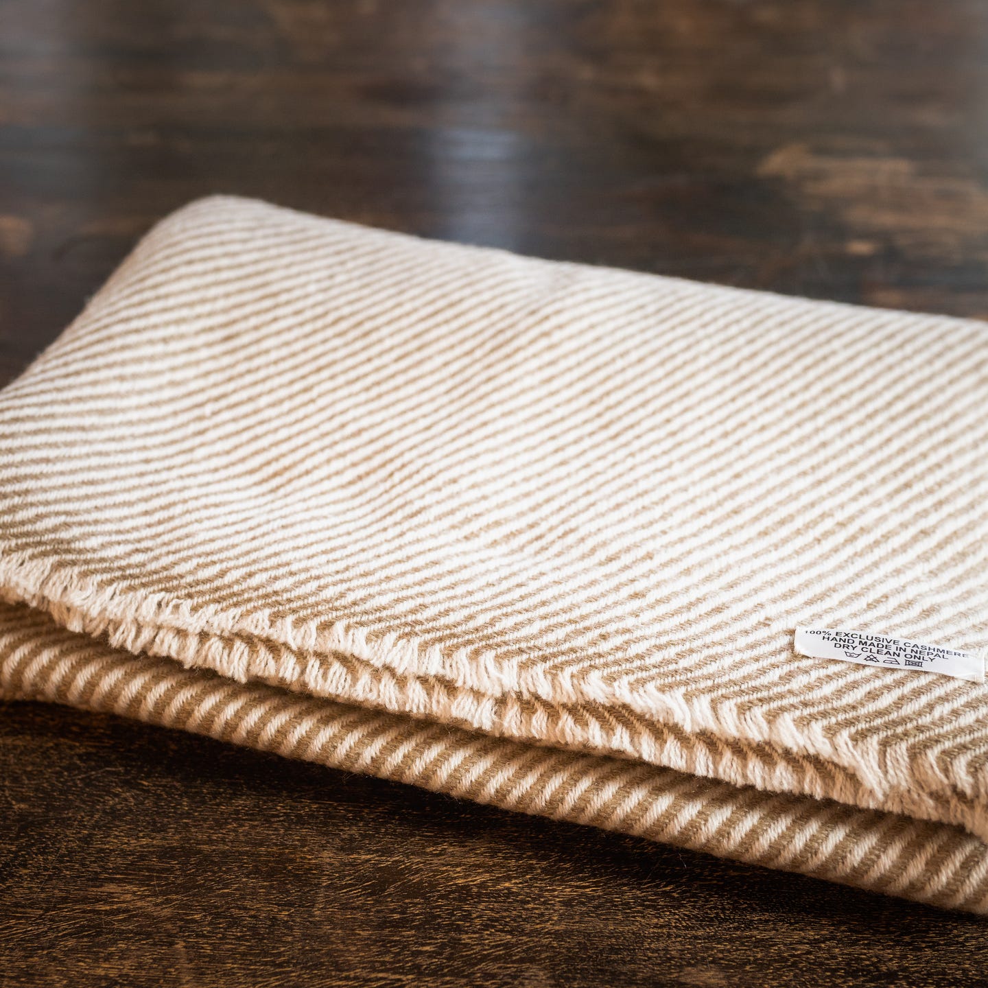 Kaschmirschal braun mit Streifenmuster/ gestreift