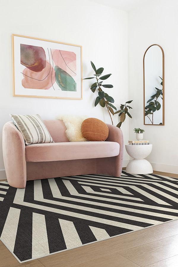 Barbie™ Signature Chevron Charcoal Tufted Rug