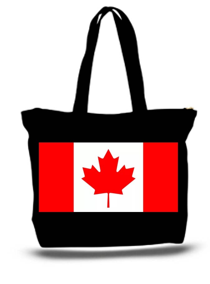 Flag Of Canada Large Tote New Zipper Bag