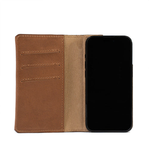 iPhone 15 series Leather Folio Case Wallet with MagSafe - The