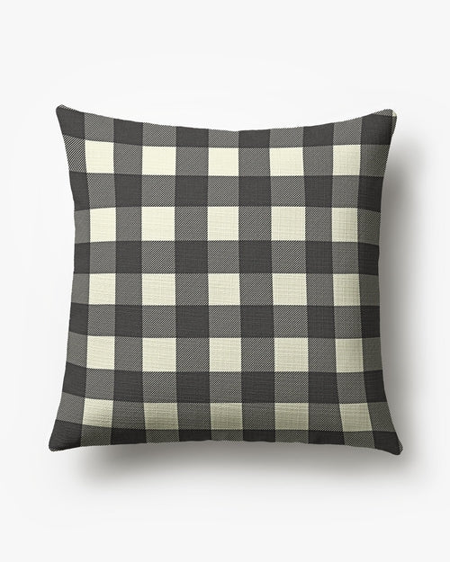 Buffalo Check Black & White Woven Throw Pillow