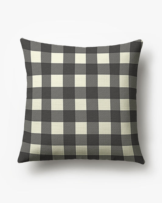 Buffalo Check Black & White Woven Throw Pillow