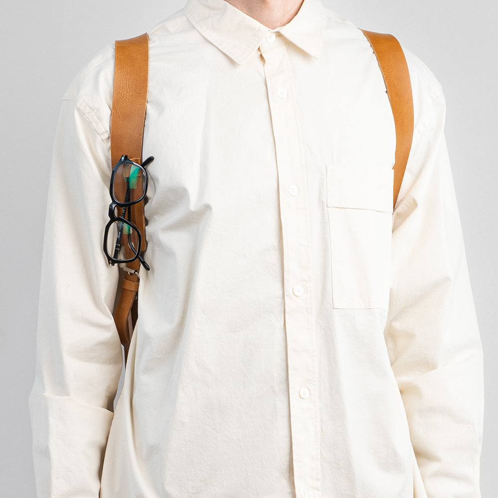 Leather laptop backpack - The Minimalist (Tan)