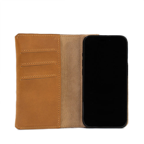 iPhone 15 series Leather Folio Case Wallet with MagSafe - The