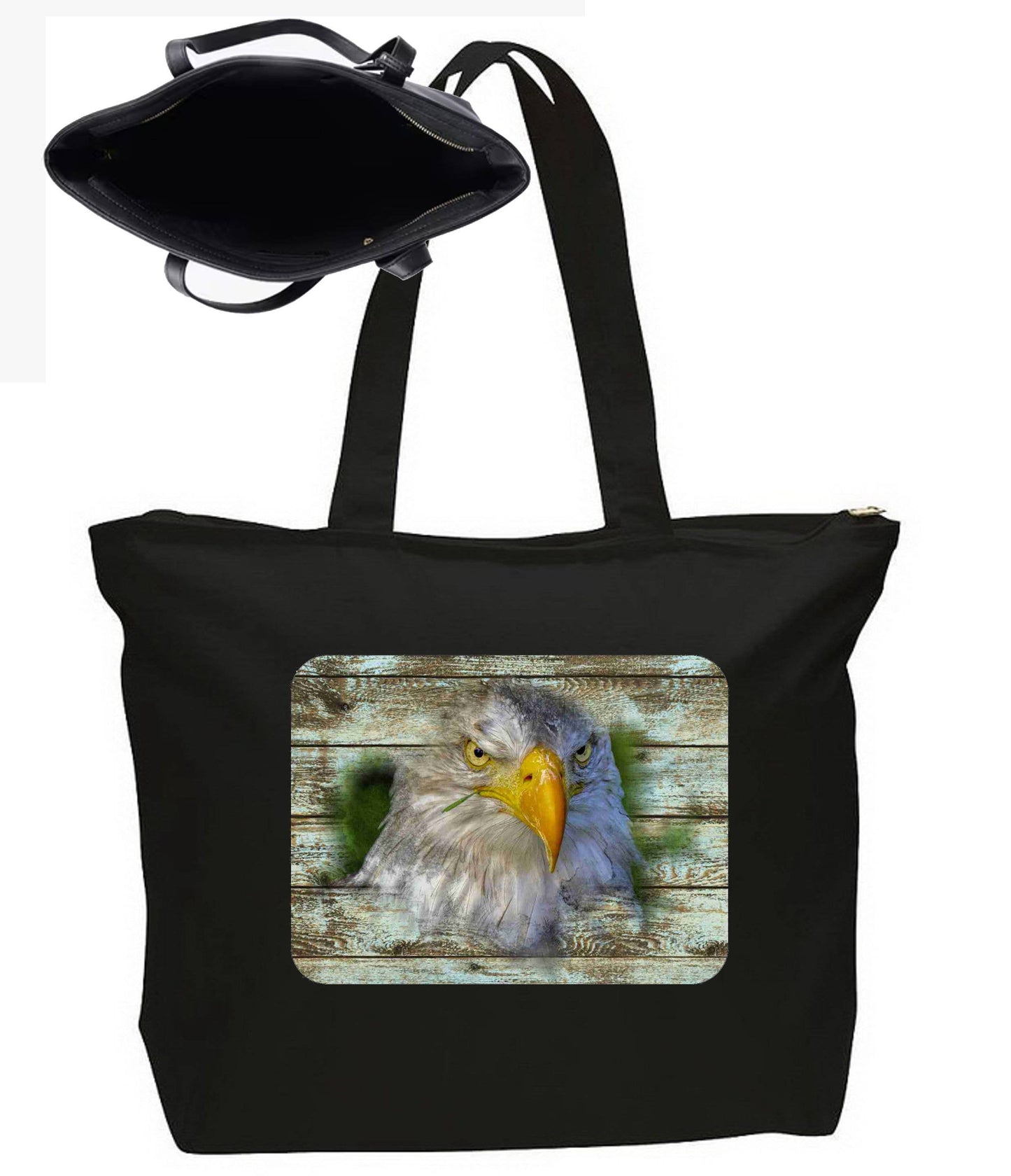 Bald Eagle Large New Zipper Tote Bag