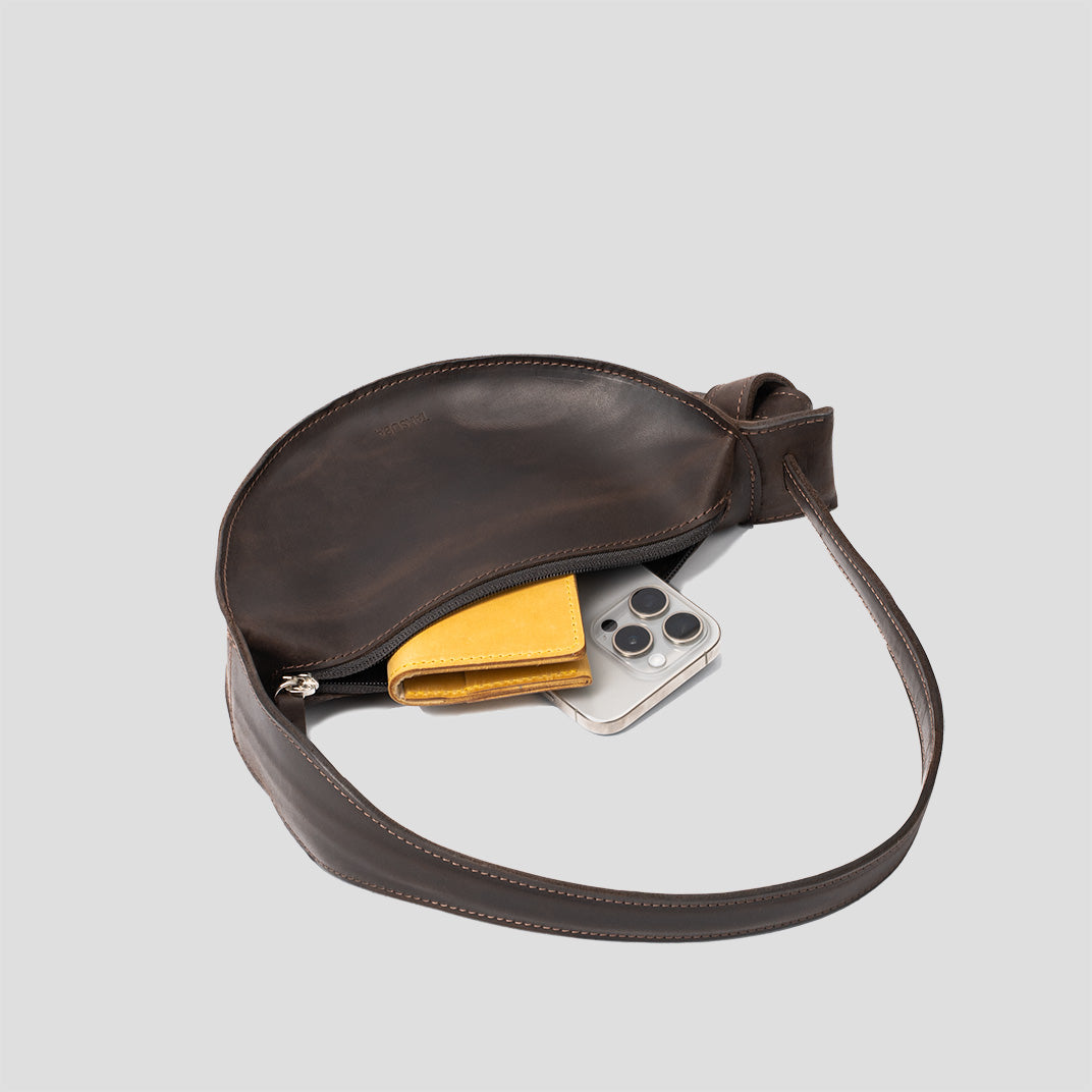 Shoulder Bag - Crescent (Dark Brown)