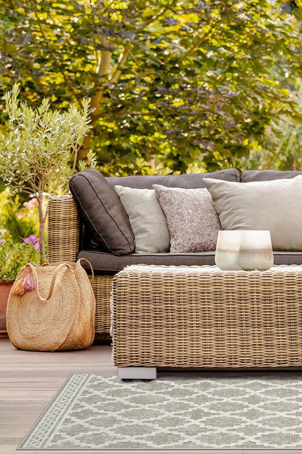 Outdoor Cleo Trellis Natural Rug