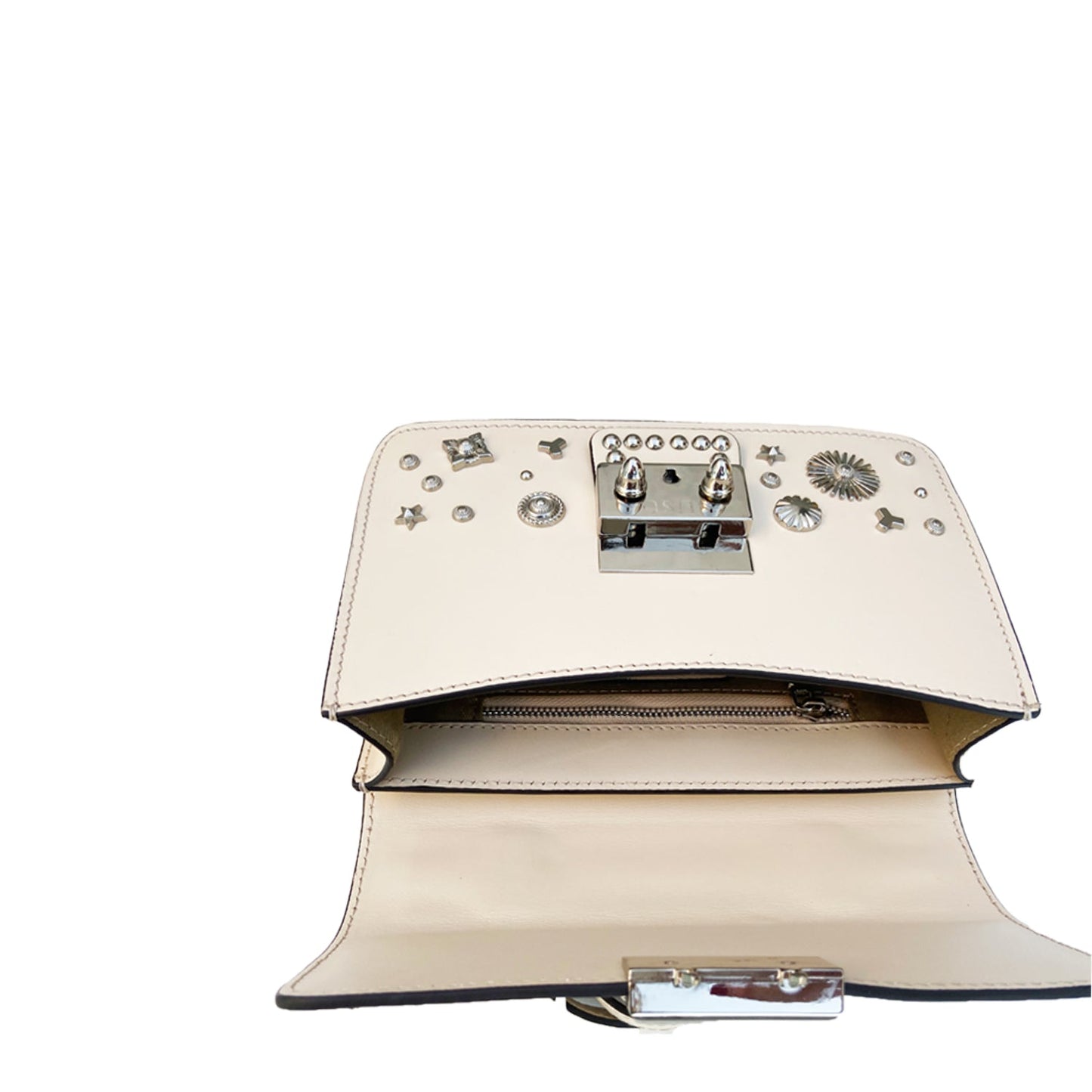 SUSU Small Leather Crossbody Bag Cream Off White Purse Women's Handbag