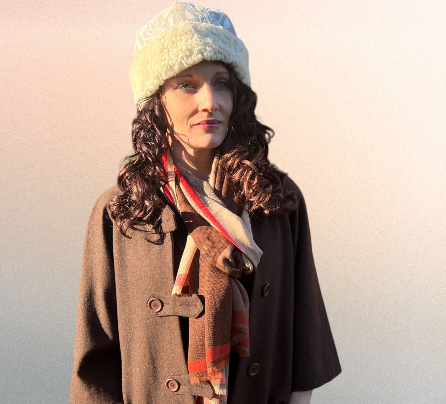 Brown Classic Plaid Wool & Silk Scarf