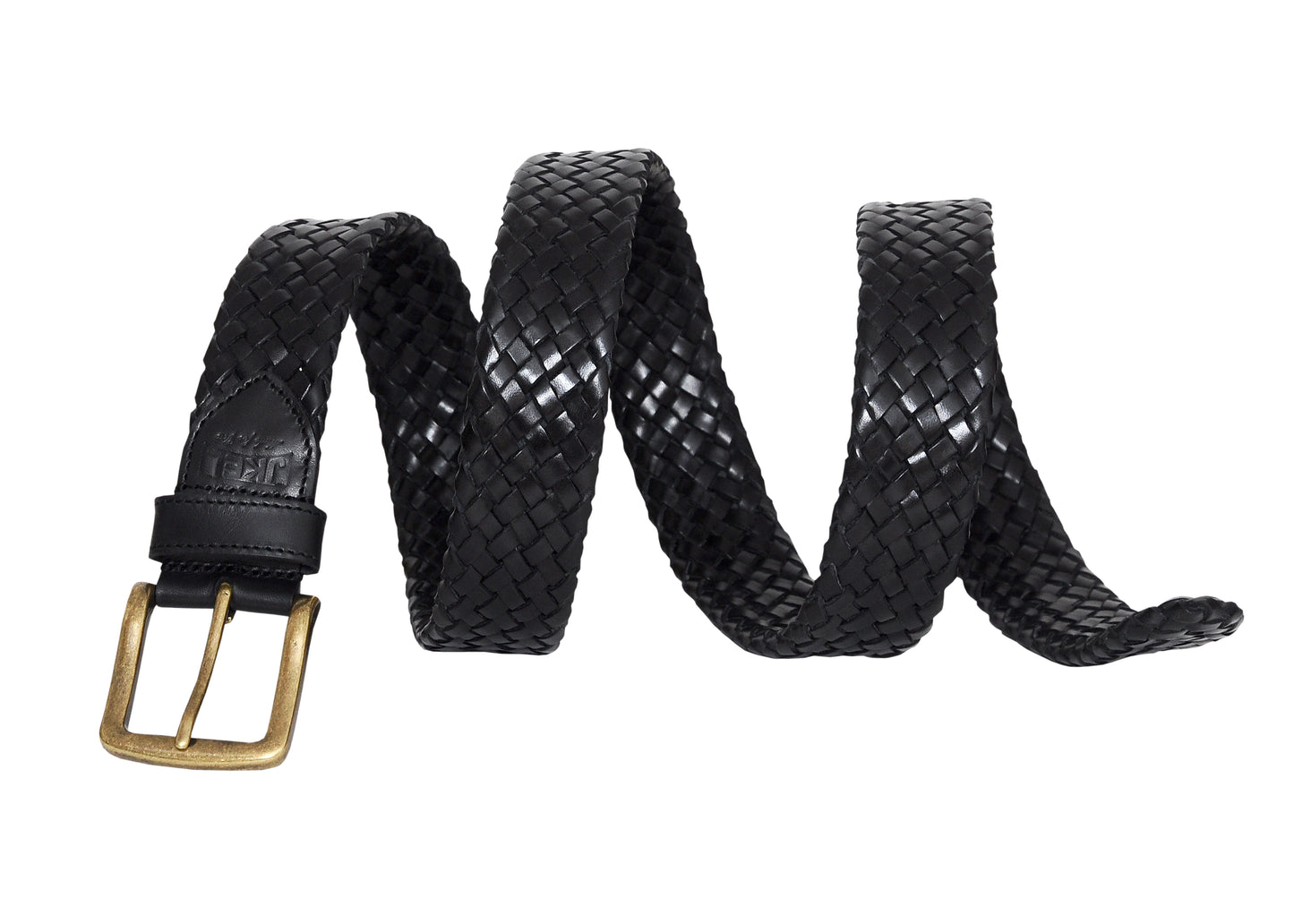Galata Black Plaited Leather Men Belt