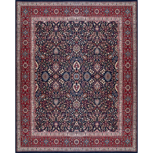 8×10 Feet Wool Black Kashan Hand Knotted Carpet