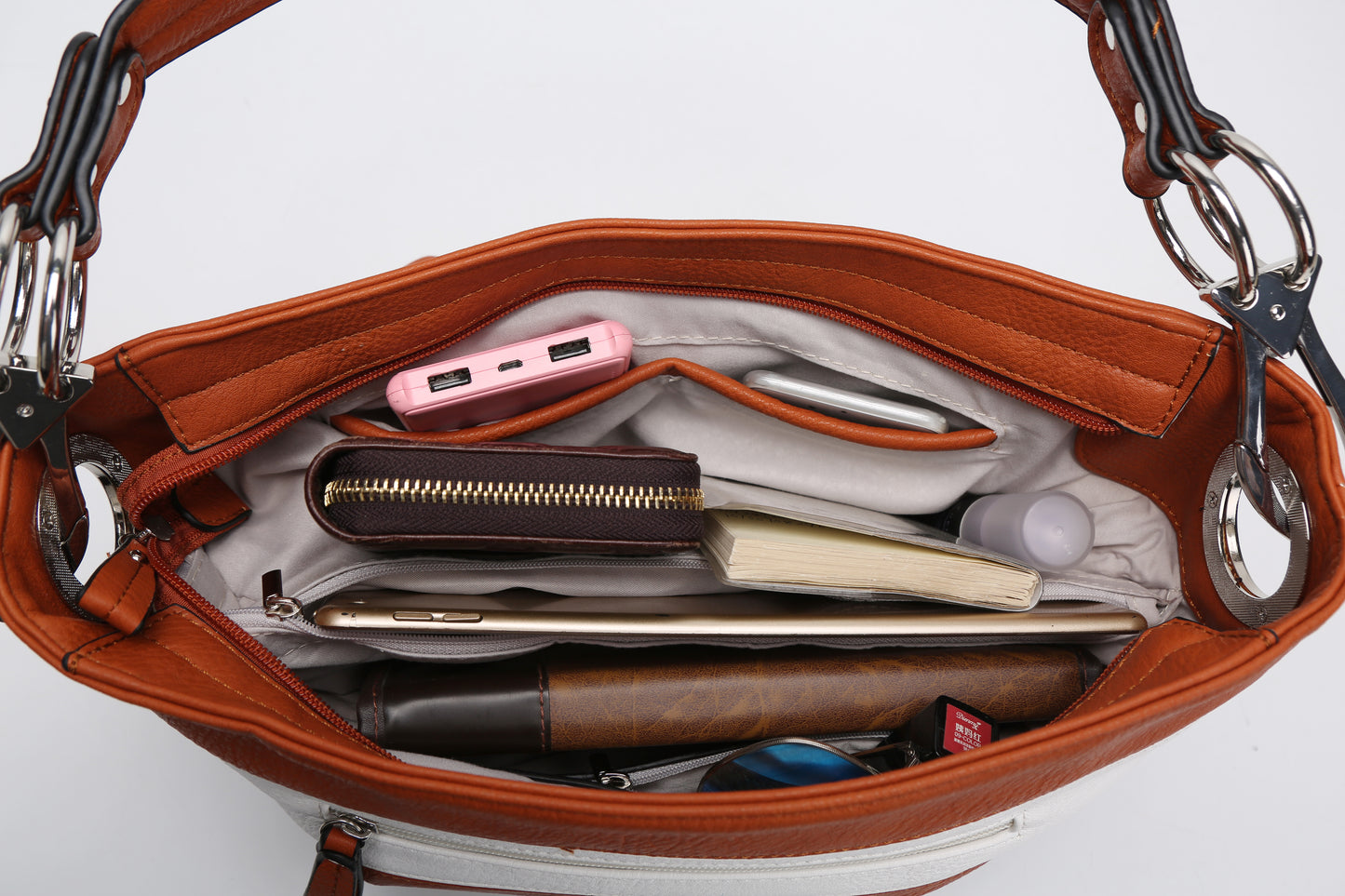 MKF Collection Emily Soft Vegan Leather Stripe Hobo Bag by Mia K