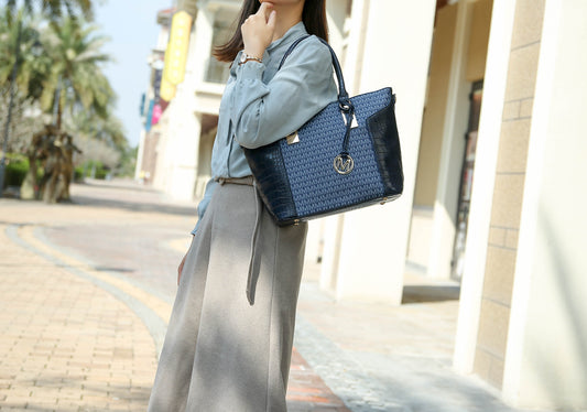 Shonda 3PC Tote with Cosmetic Pouch & Wristlet