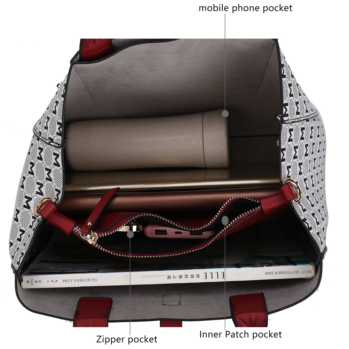 MKF Collection Yuliana Circular Print Satchel Bag with Wallet by Mia K