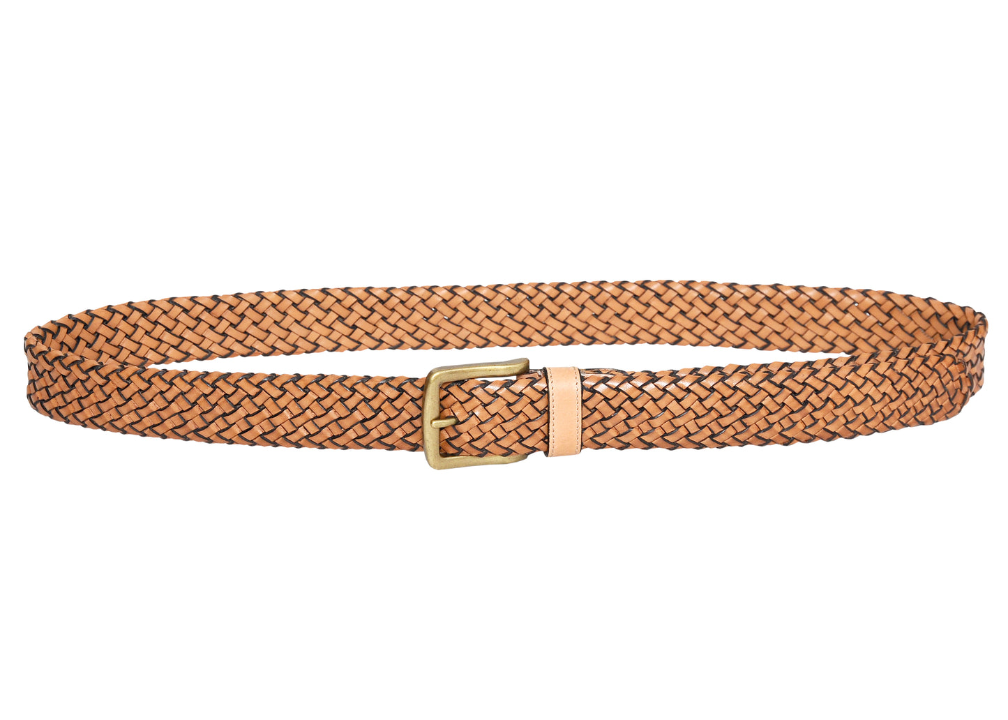 Galata Beige Plaited Leather Men Belt