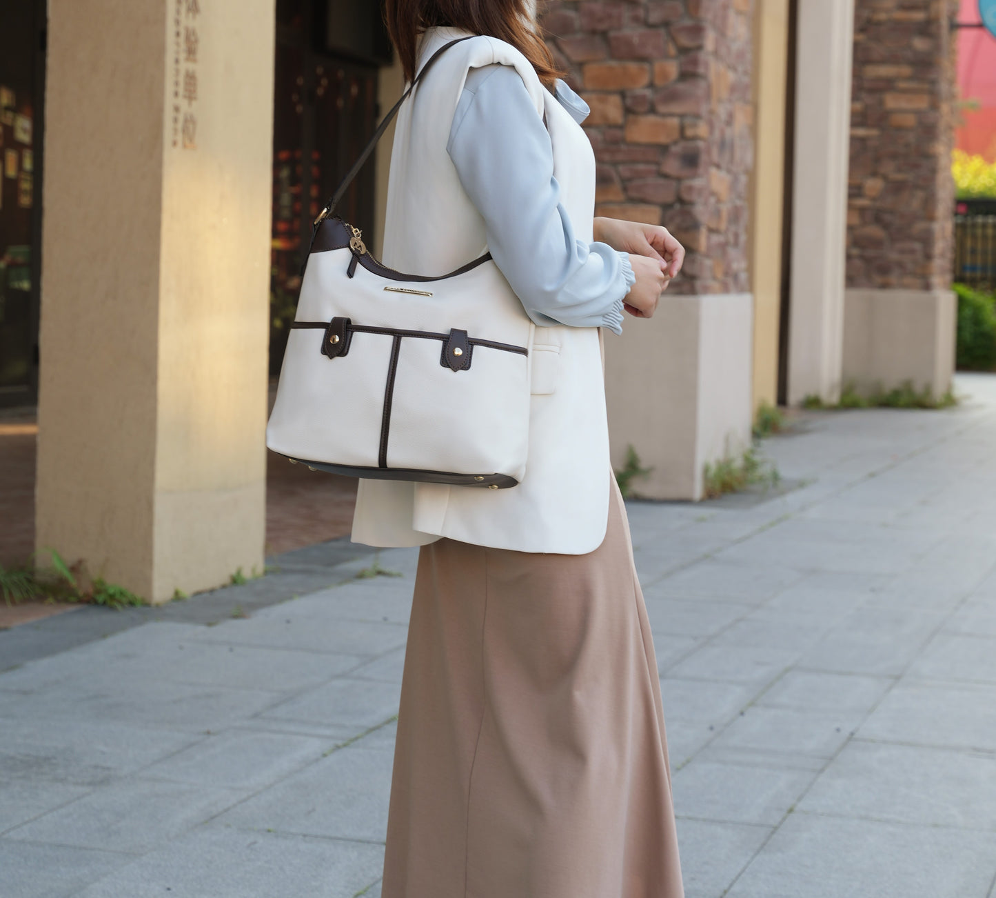 Harper Vegan Color Block Leather Women Shoulder Bag