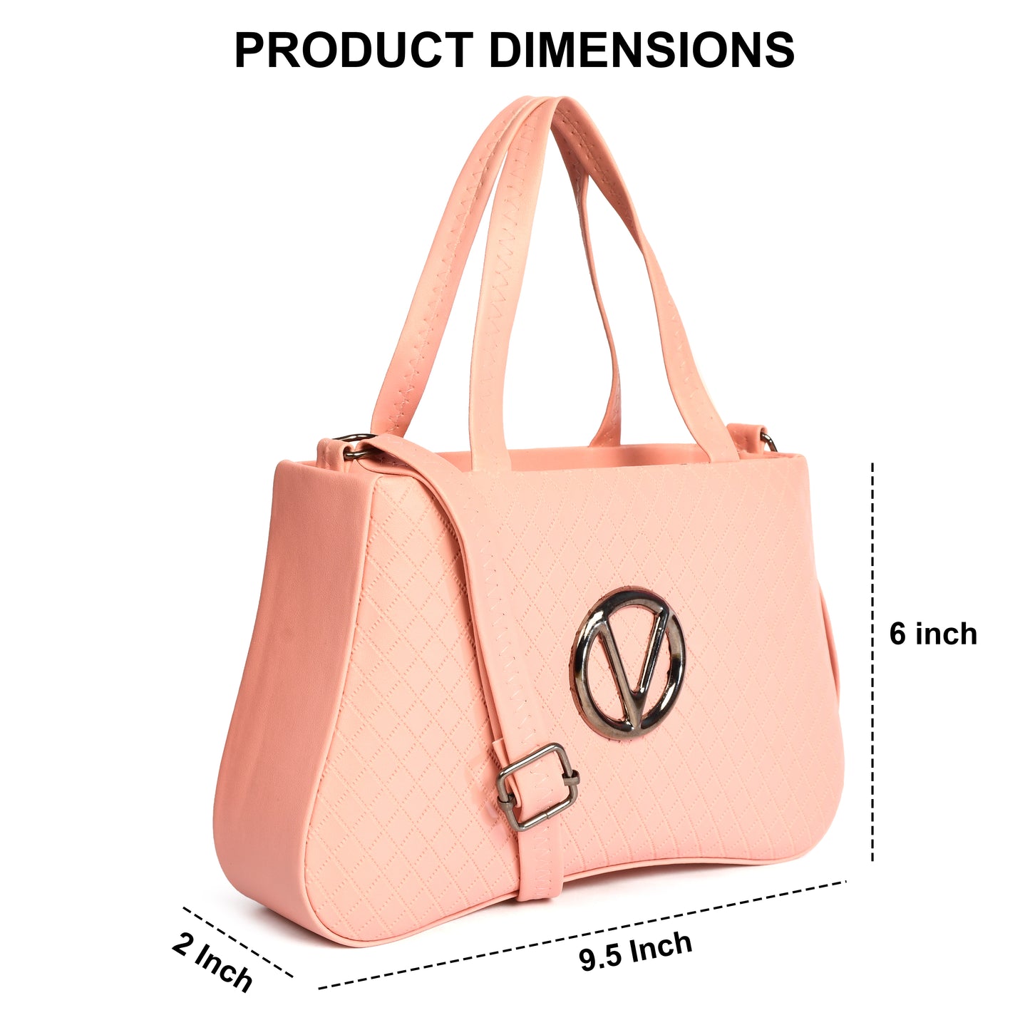 Women’s Stylish Sling Bag with Handle - Peach