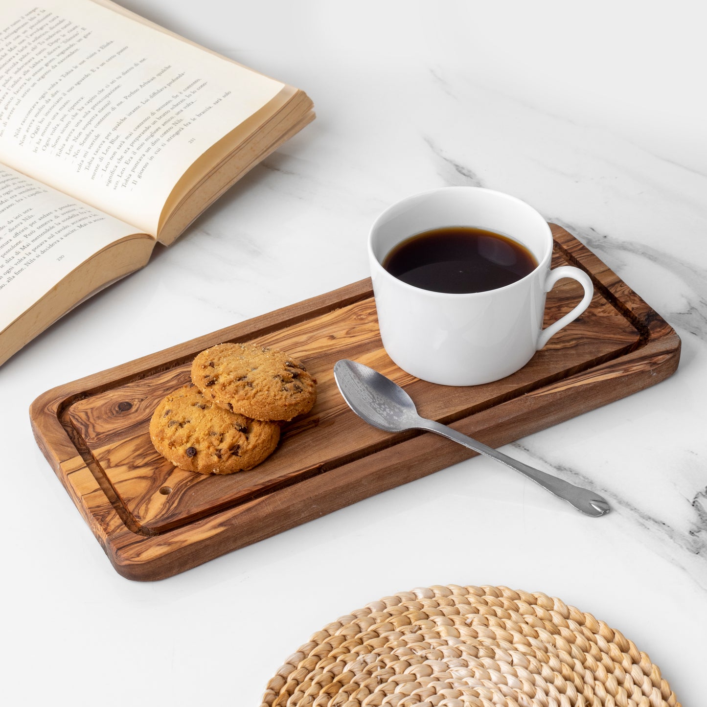 Eco-Friendly Olive Wood Rectangle Board with Juice Groove