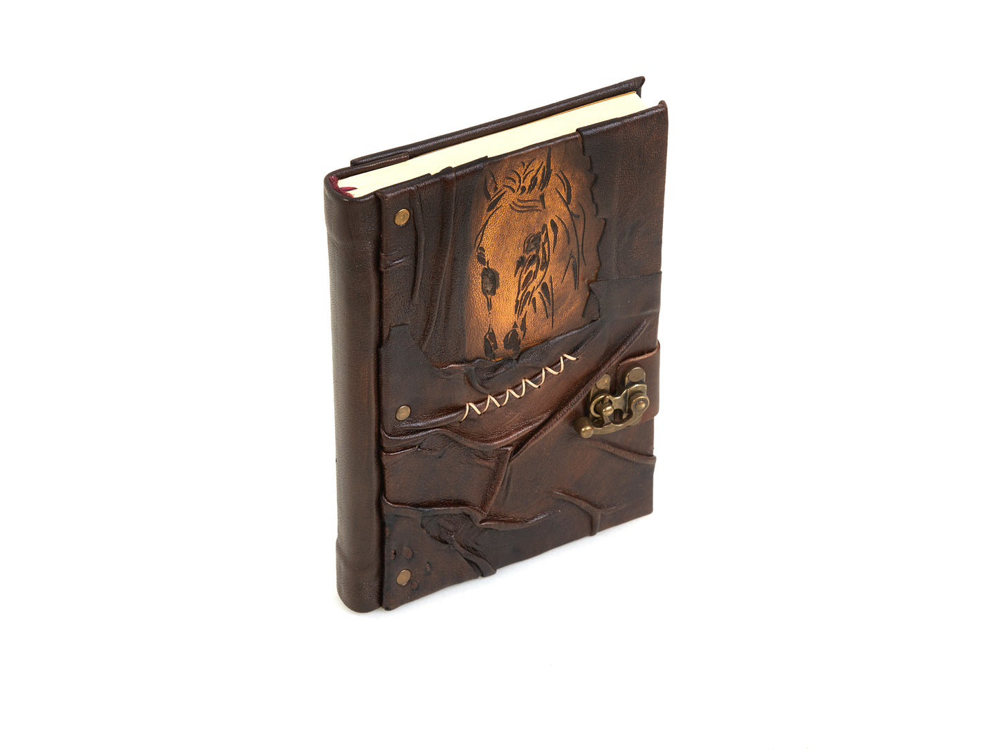 Horse Design Craft Leather Journal Diary Notebook