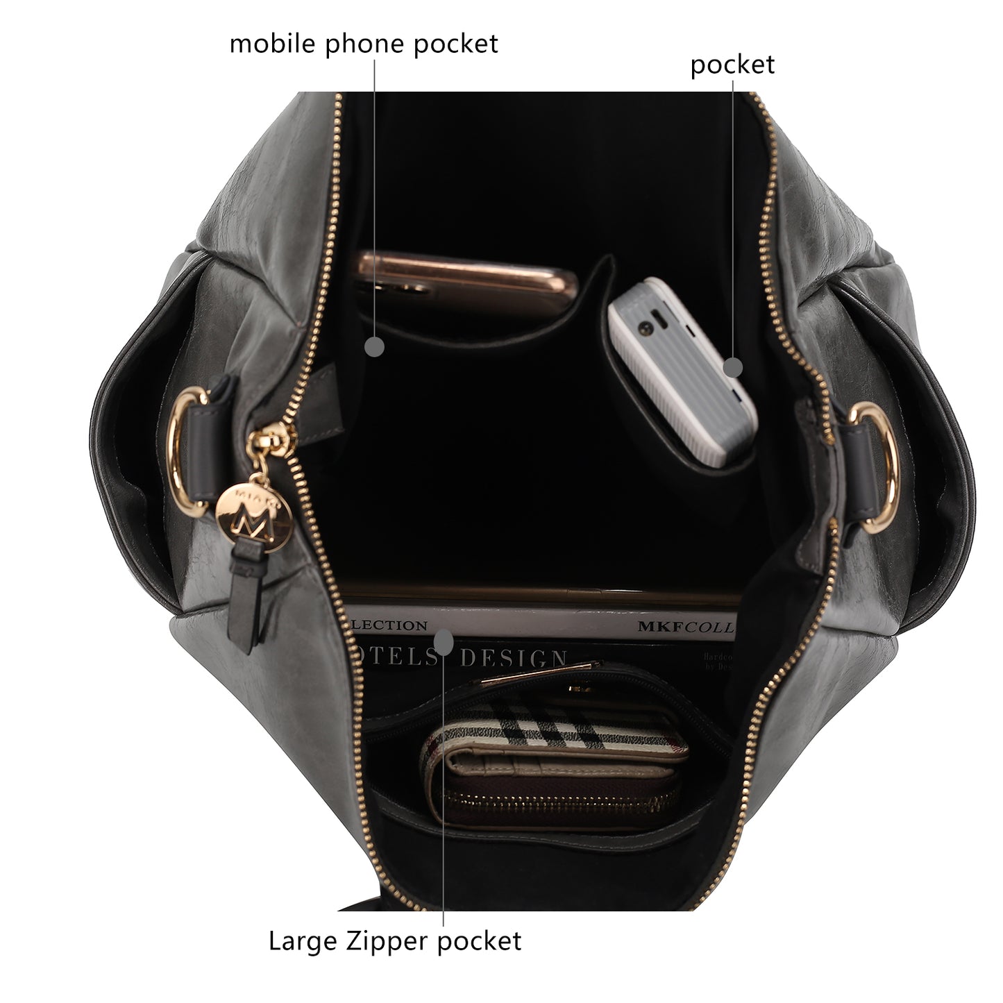 Zori Tote Handbag with Pouch and Wallet Vegan Leather Women