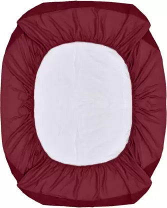 CheckMe Cotton King Bed Cover  (Maroon)