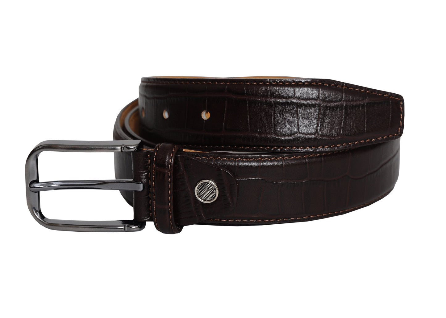 Vegas Brown Leather Men Belt