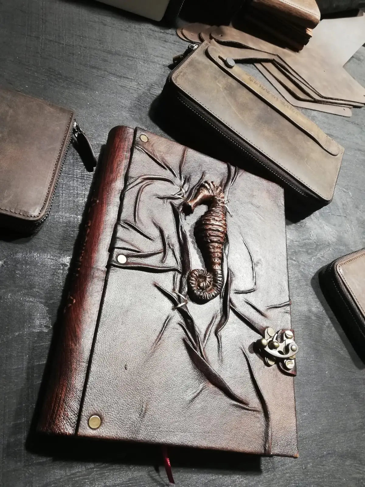 Sea Horse Leather Journal Notebook Diary