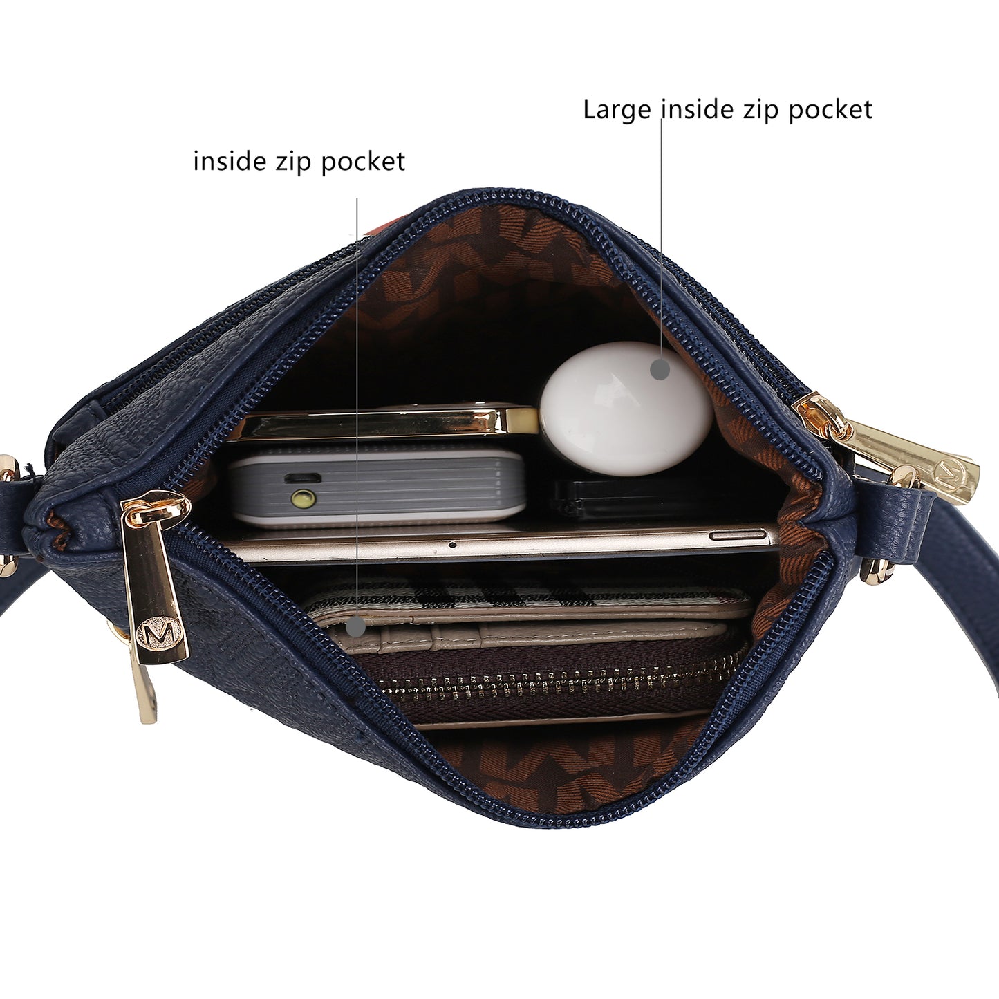 Lennit Embossed M Signature Crossbody Bag