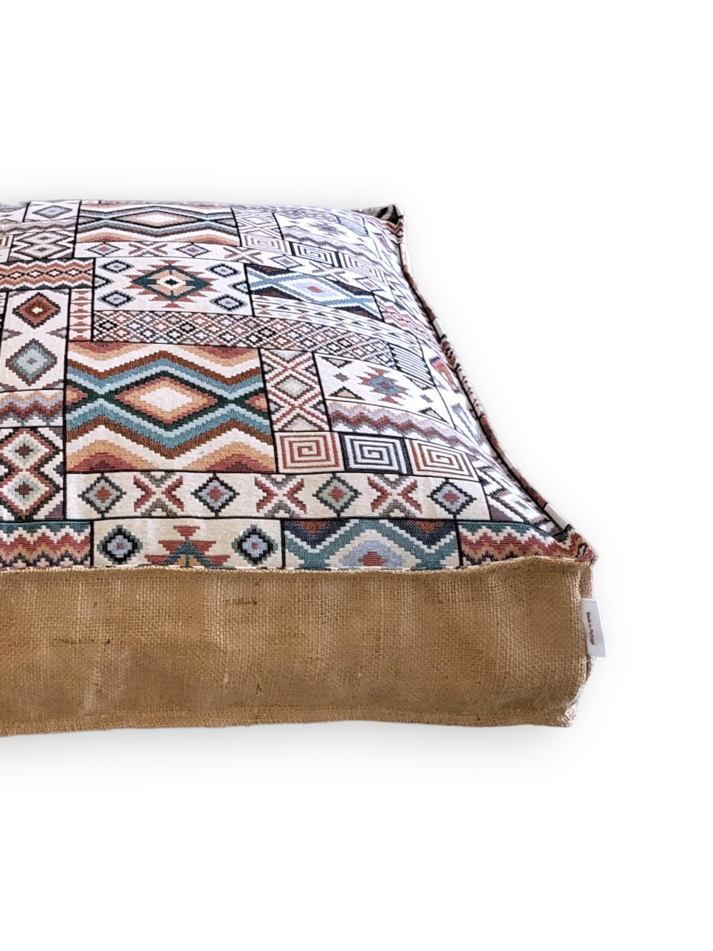 Aztec Blue Floor Cushion - Pouf