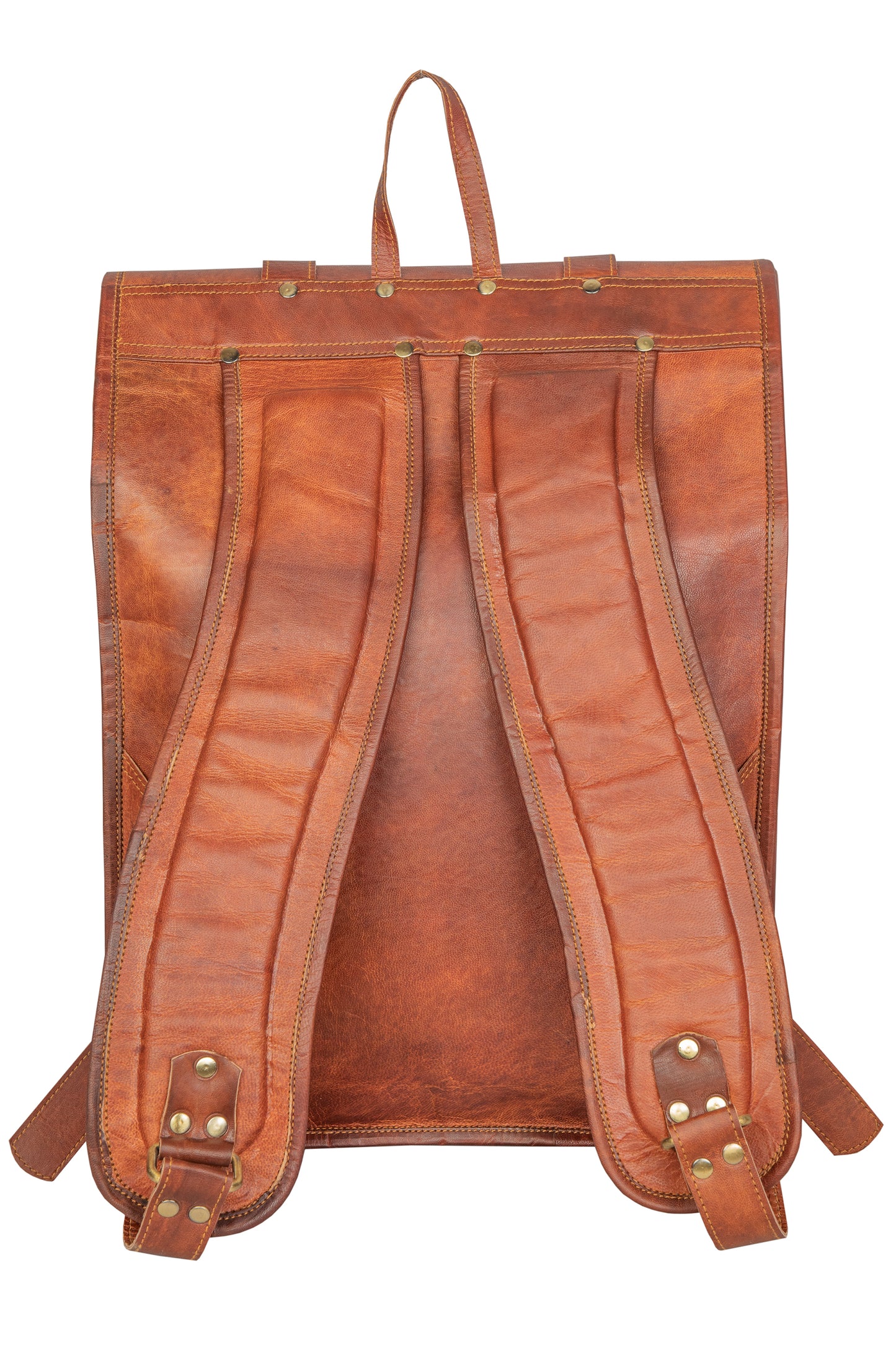 Genuine Leather Retro Rucksack Rolling Backpack Bag .