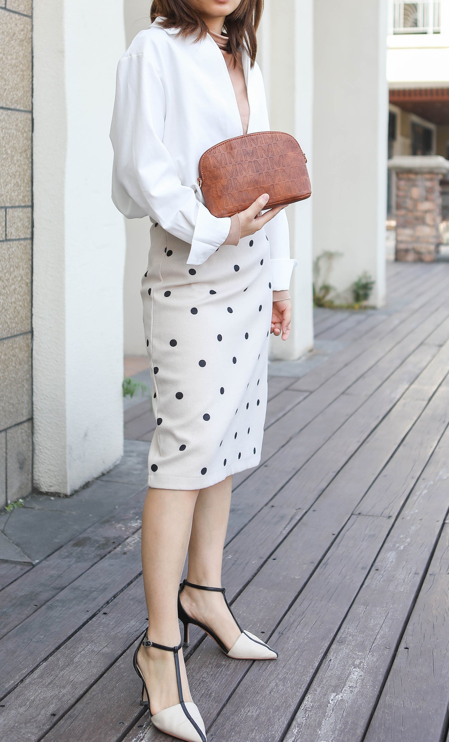 Edelyn embossed M Signature 4 PCS Tote Set