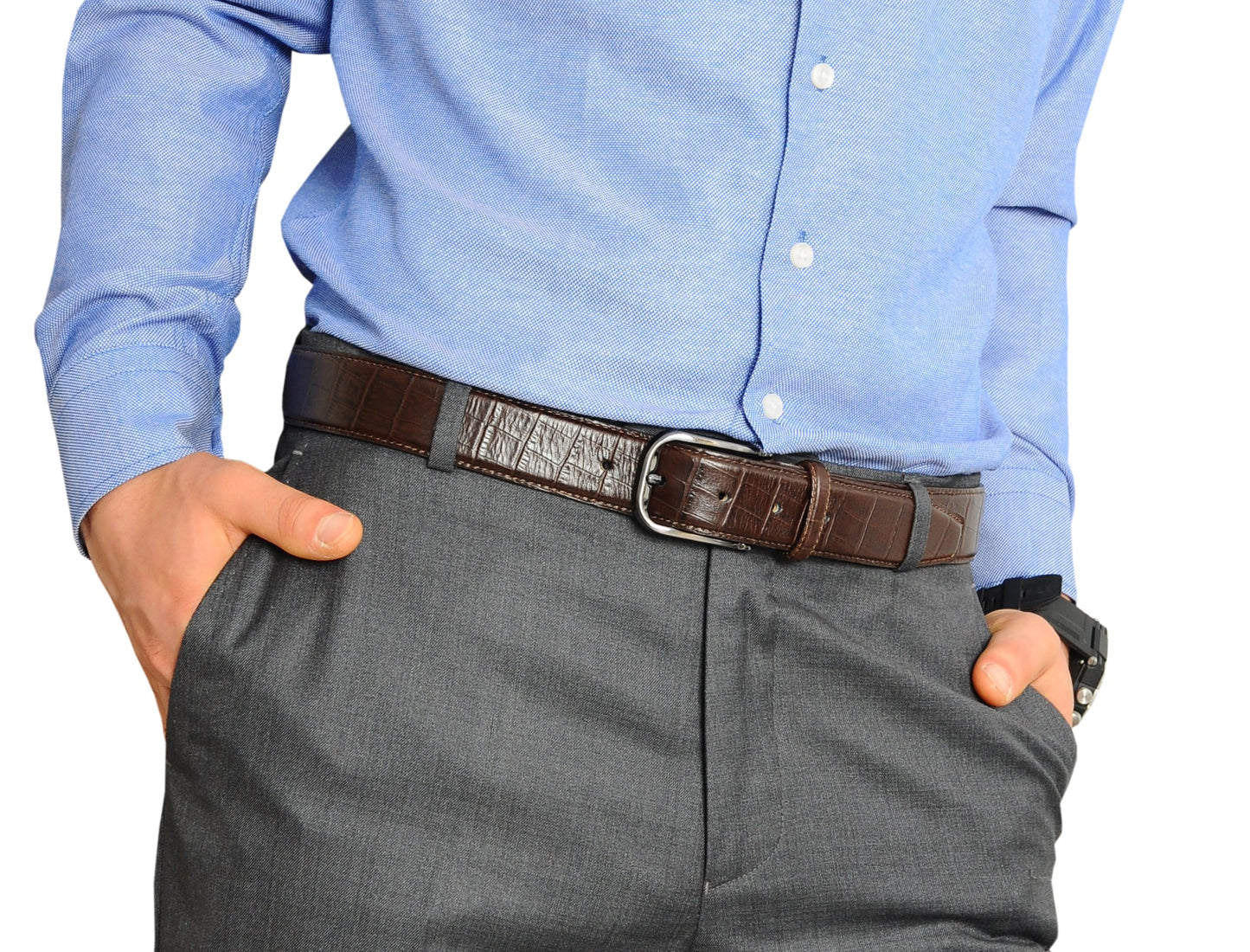 Vegas Brown Leather Men Belt