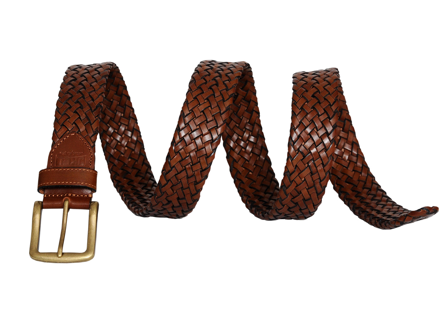 Galata Tan Plaited Leather Men Belt