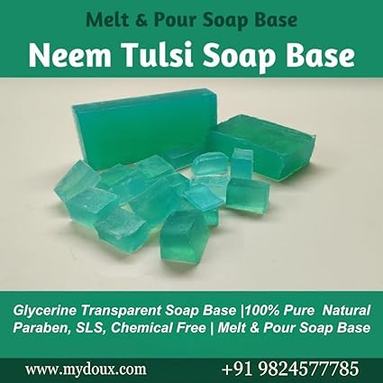 Mydoux Glycerine Soap Base for Soap Making (neem Tulsi, 300 gram)