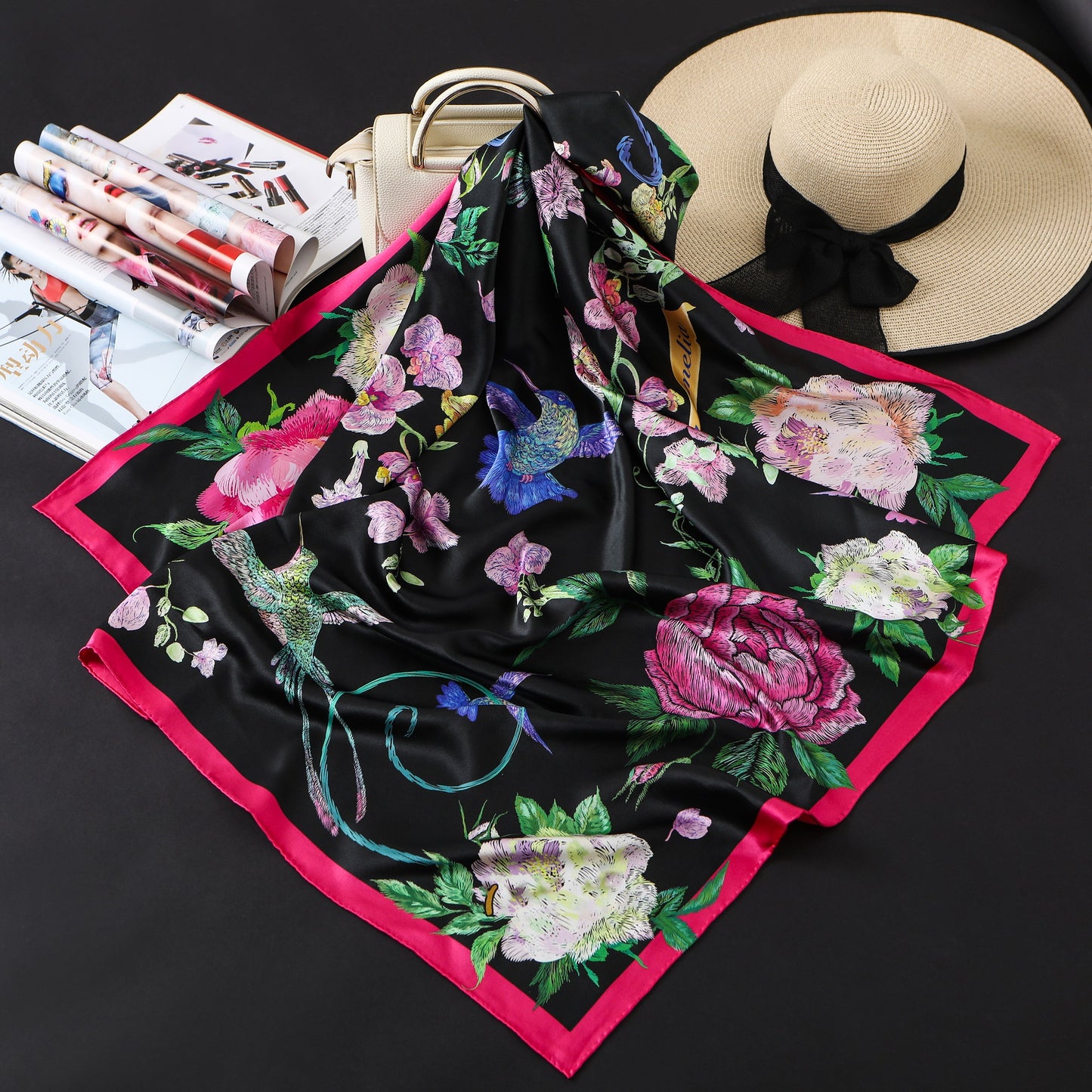 Amelia Nature 100% Real Mulberry Silk Square Scarf